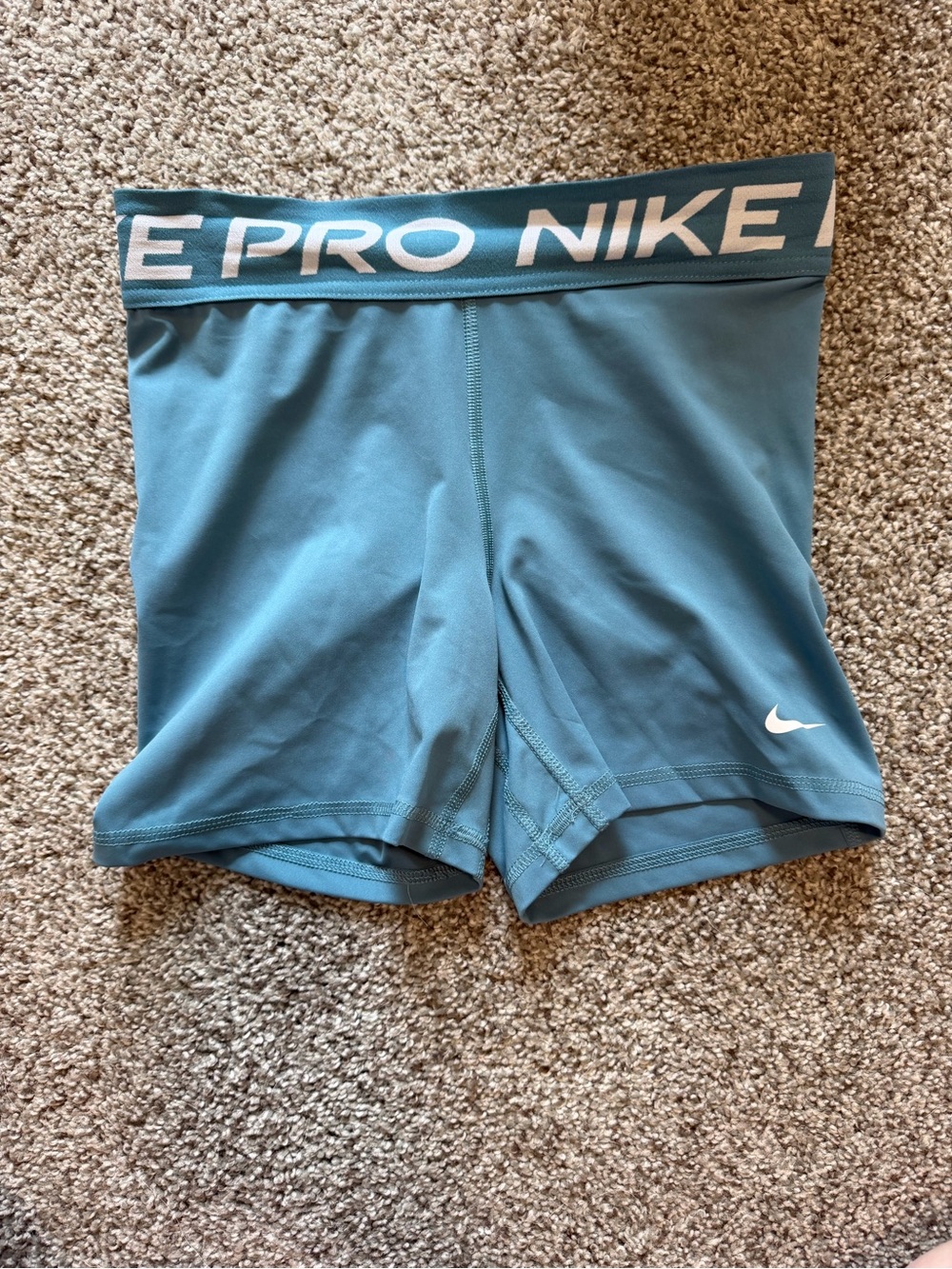 Nike Teal High-Waist Athletic Compression Shorts